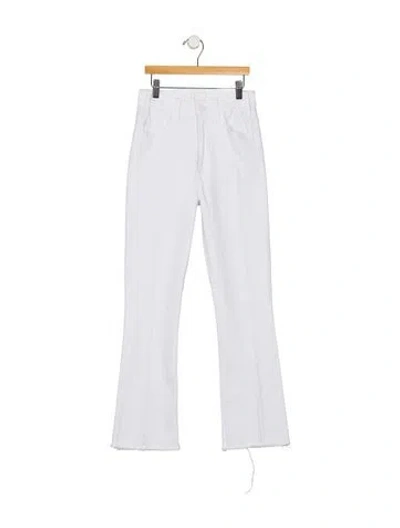 Pre-owned Mother High-rise Flared Jeans In White
