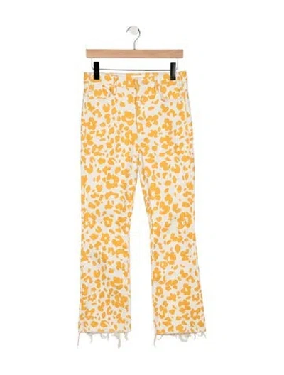 Pre-owned Mother High-rise Flared Jeans In Yellow