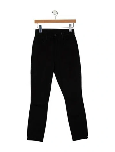 Pre-owned Mother High-rise Skinny Leg Jeans In Black