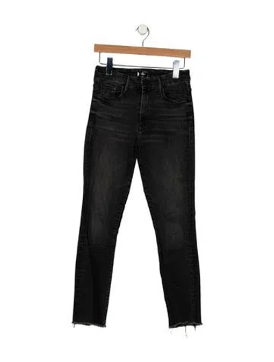 Pre-owned Mother High-rise Skinny Leg Jeans In Black