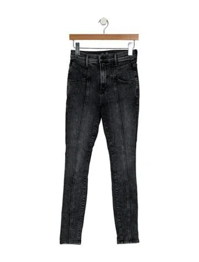 Pre-owned Mother High-rise Skinny Leg Jeans In Black
