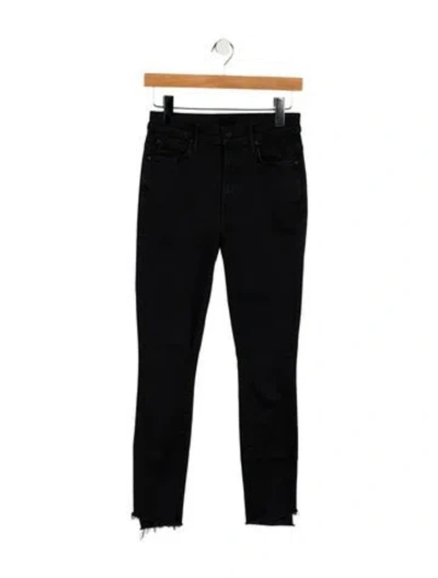 Pre-owned Mother High-rise Skinny Leg Jeans In Black