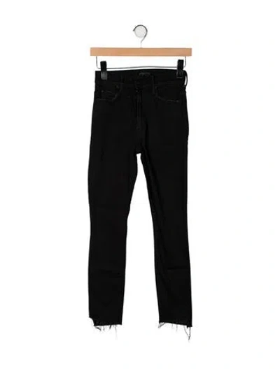 Pre-owned Mother High-rise Skinny Leg Jeans In Black