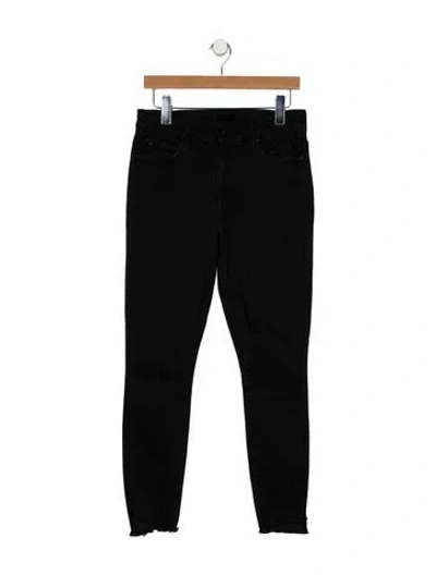 Pre-owned Mother High-rise Skinny Leg Jeans In Black