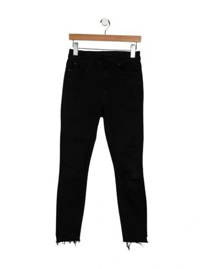 Pre-owned Mother High-rise Skinny Leg Jeans In Black