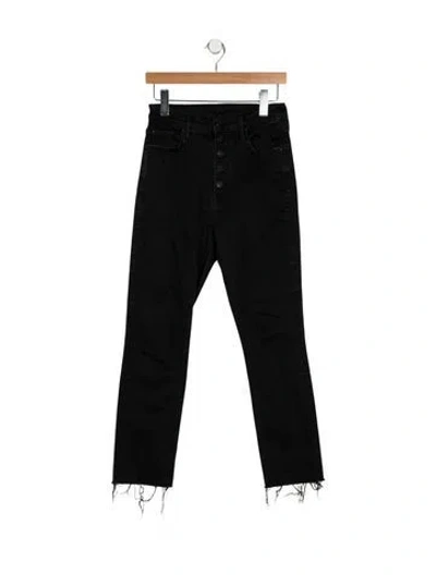 Pre-owned Mother High-rise Skinny Leg Jeans In Black