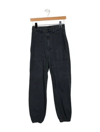 Pre-owned Mother High-rise Skinny Leg Jeans In Black