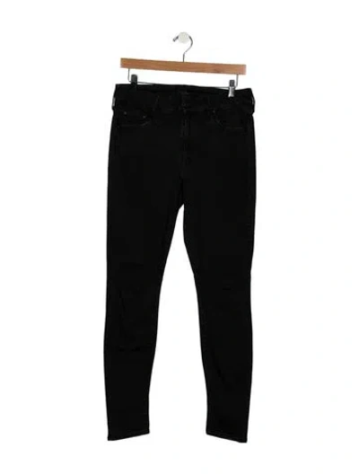 Pre-owned Mother High-rise Skinny Leg Jeans In Black