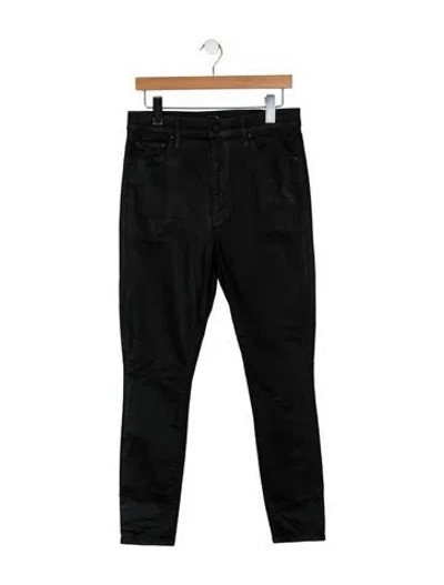 Pre-owned Mother High-rise Skinny Leg Jeans In Black
