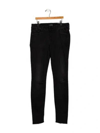 Pre-owned Mother High-rise Skinny Leg Jeans In Black