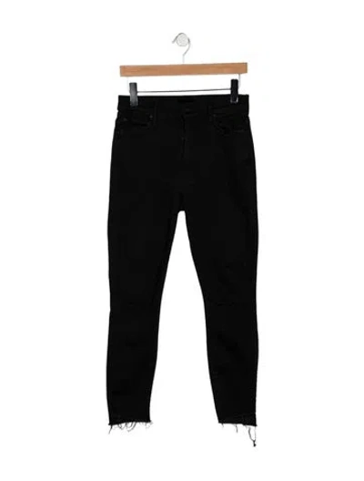 Pre-owned Mother High-rise Skinny Leg Jeans In Black