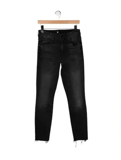 Pre-owned Mother High-rise Skinny Leg Jeans In Black