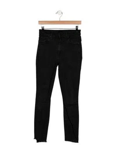 Pre-owned Mother High-rise Skinny Leg Jeans In Black