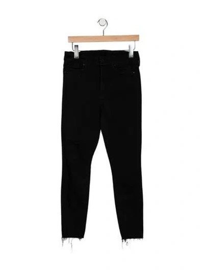 Pre-owned Mother High-rise Skinny Leg Jeans In Black