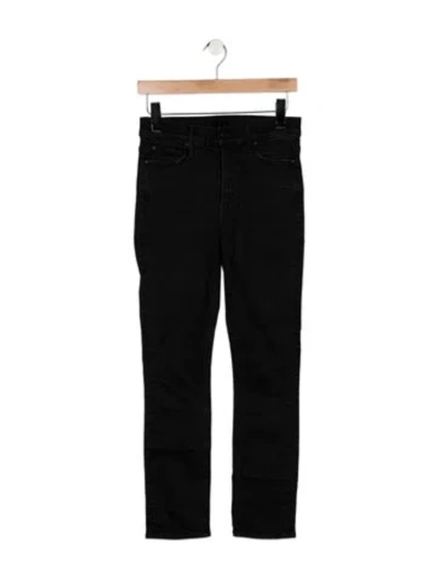 Pre-owned Mother High-rise Skinny Leg Jeans In Black