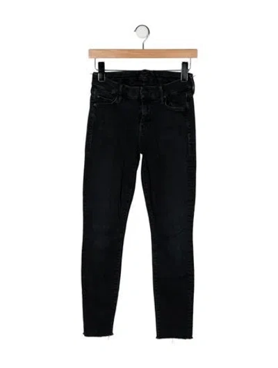 Pre-owned Mother High-rise Skinny Leg Jeans In Black