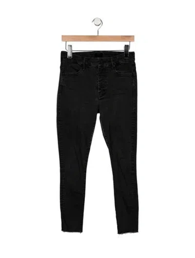 Pre-owned Mother High-rise Skinny Leg Jeans In Black
