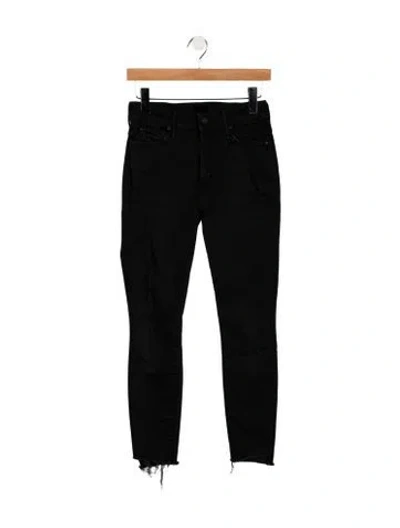 Pre-owned Mother High-rise Skinny Leg Jeans In Black