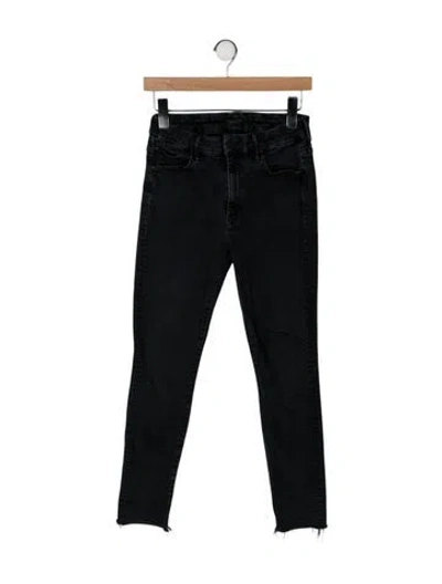 Pre-owned Mother High-rise Skinny Leg Jeans In Black