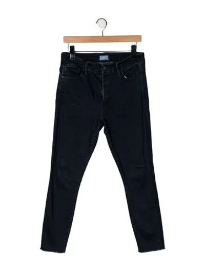 Pre-owned Mother High-rise Skinny Leg Jeans In Black