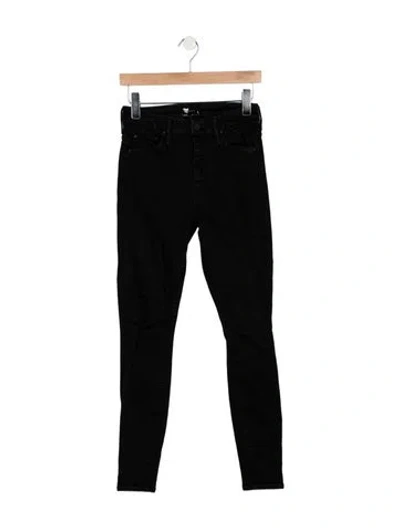 Pre-owned Mother High-rise Skinny Leg Jeans In Black