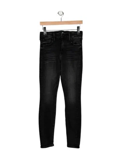 Pre-owned Mother High-rise Skinny Leg Jeans In Black