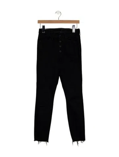 Pre-owned Mother High-rise Skinny Leg Jeans In Black