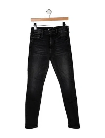Pre-owned Mother High-rise Skinny Leg Jeans In Black