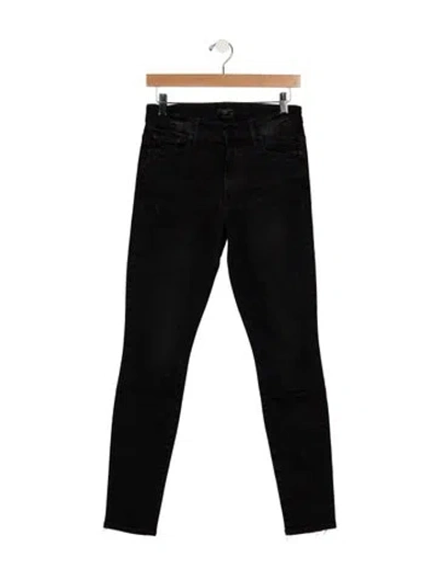 Pre-owned Mother High-rise Skinny Leg Jeans In Black