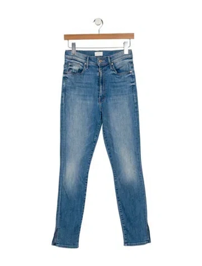 Pre-owned Mother High-rise Skinny Leg Jeans In Blue