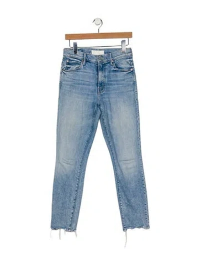 Pre-owned Mother High-rise Skinny Leg Jeans In Blue