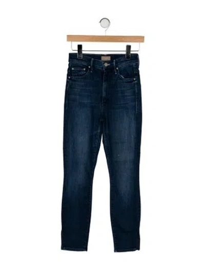Pre-owned Mother High-rise Skinny Leg Jeans In Blue