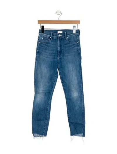 Pre-owned Mother High-rise Skinny Leg Jeans In Blue
