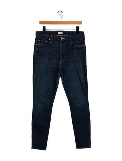 Pre-owned Mother High-rise Skinny Leg Jeans In Blue