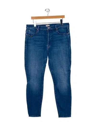 Pre-owned Mother High-rise Skinny Leg Jeans In Blue