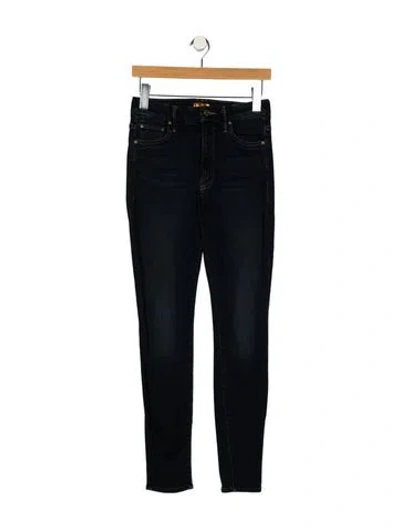 Pre-owned Mother High-rise Skinny Leg Jeans In Blue