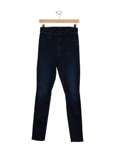 Pre-owned Mother High-rise Skinny Leg Jeans In Blue