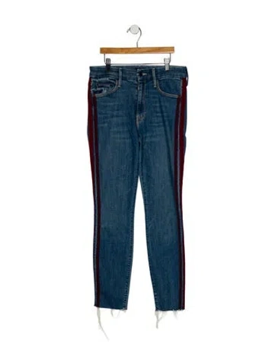 Pre-owned Mother High-rise Skinny Leg Jeans In Blue