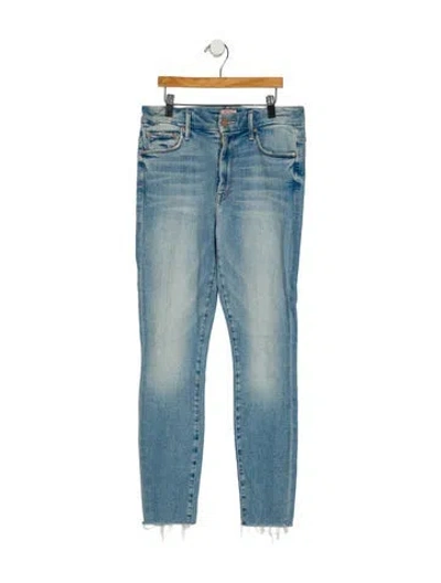 Pre-owned Mother High-rise Skinny Leg Jeans In Blue