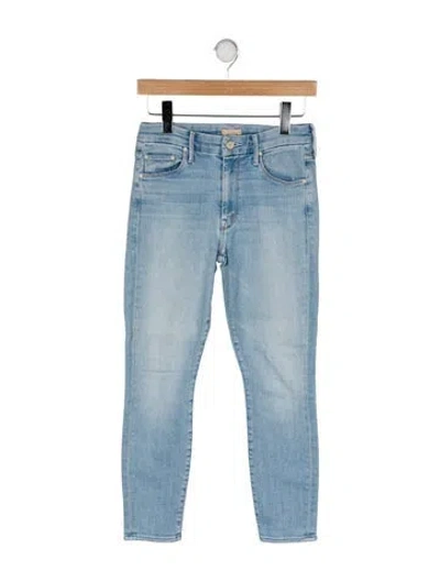 Pre-owned Mother High-rise Skinny Leg Jeans In Blue