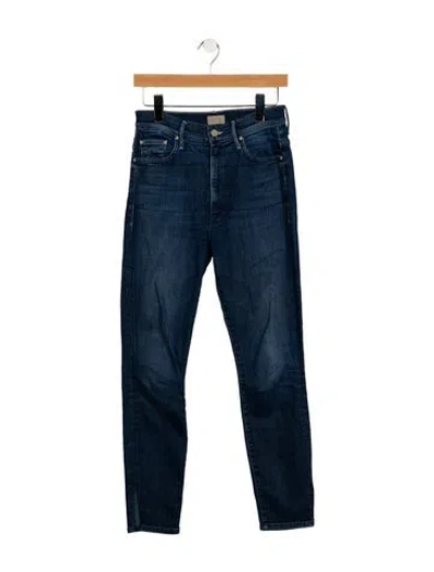 Pre-owned Mother High-rise Skinny Leg Jeans In Blue