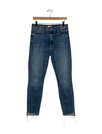Pre-owned Mother High-rise Skinny Leg Jeans In Blue