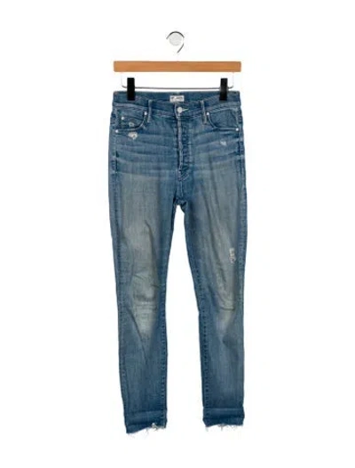 Pre-owned Mother High-rise Skinny Leg Jeans In Blue