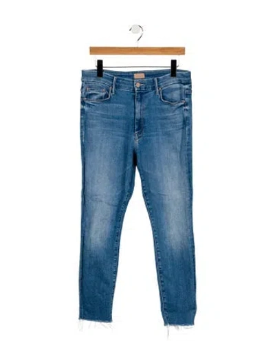 Pre-owned Mother High-rise Skinny Leg Jeans In Blue