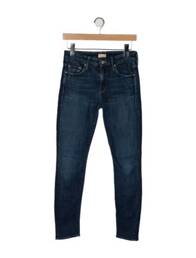 Pre-owned Mother High-rise Skinny Leg Jeans In Blue