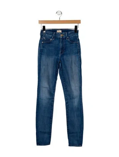 Pre-owned Mother High-rise Skinny Leg Jeans In Blue