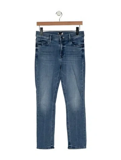 Pre-owned Mother High-rise Skinny Leg Jeans In Blue