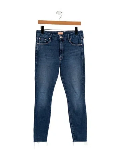 Pre-owned Mother High-rise Skinny Leg Jeans In Blue