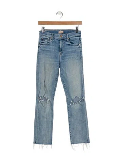 Pre-owned Mother High-rise Skinny Leg Jeans In Blue