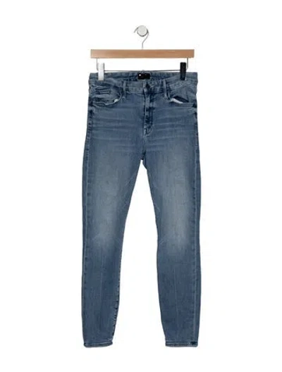 Pre-owned Mother High-rise Skinny Leg Jeans In Blue
